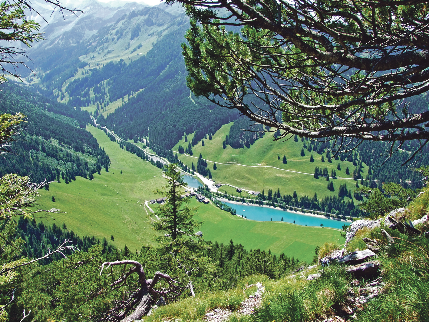 Blick auf den Gänglesee in Liechtenstein.